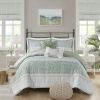 5 Piece Seersucker Comforter Set with Throw Pillows